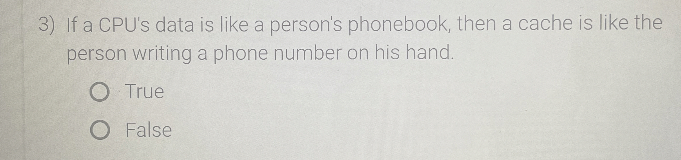 If a CPU's data is like a person's phonebook,