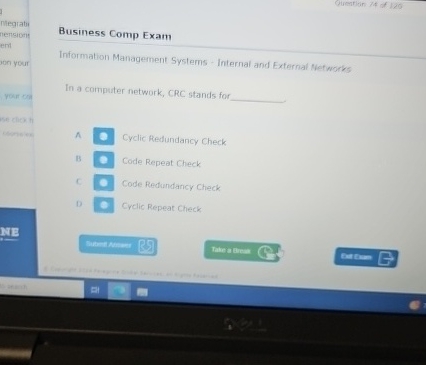 Quention 7 4 of 1 2 0 Business Comp Exam