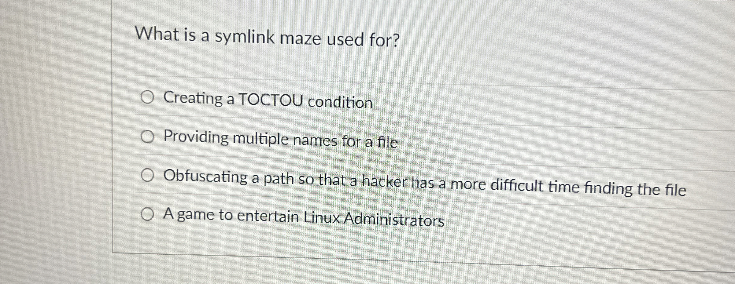 What is a symlink maze used for? Creating a