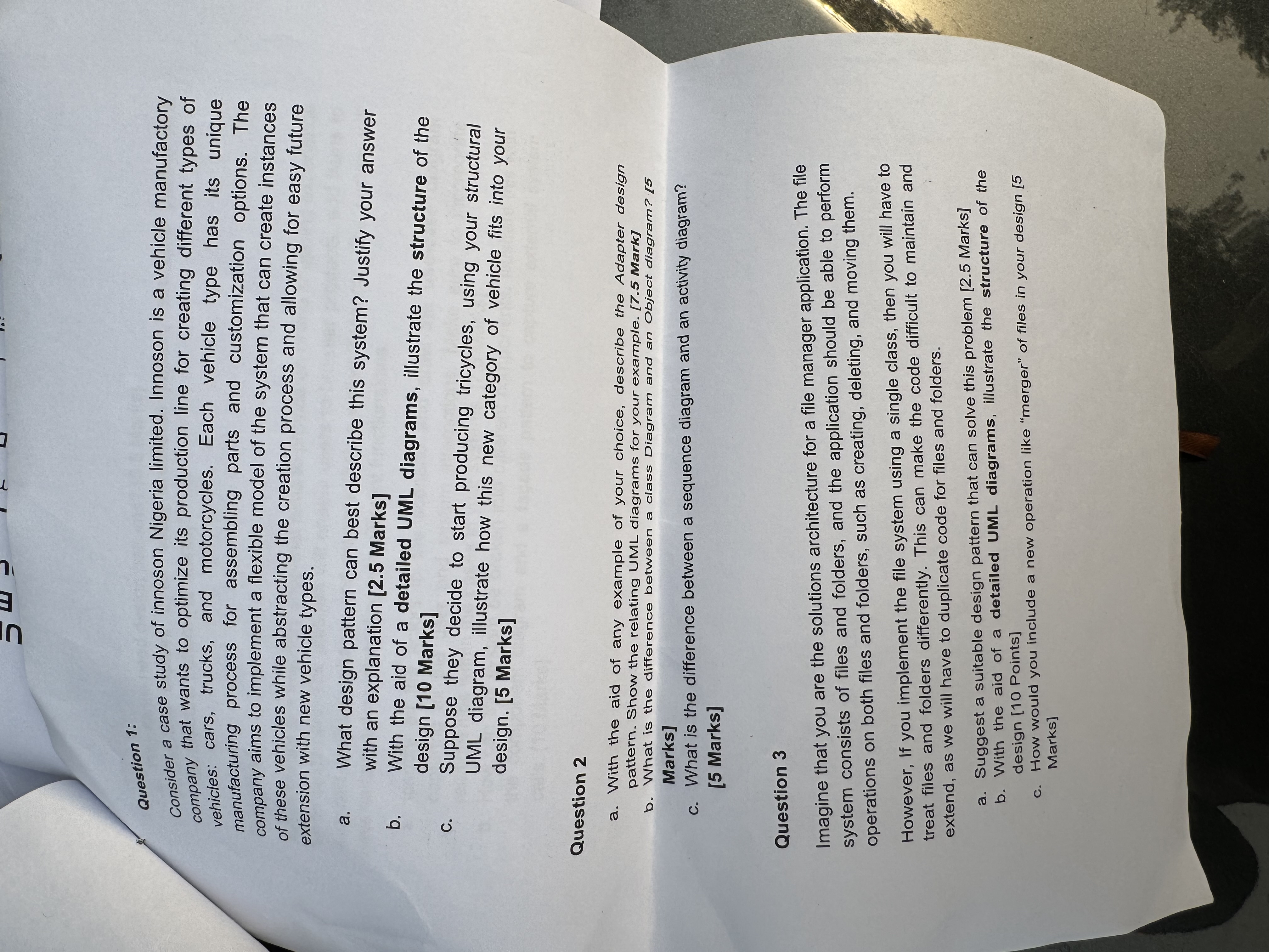 Question 1 : Consider a case study of innoson