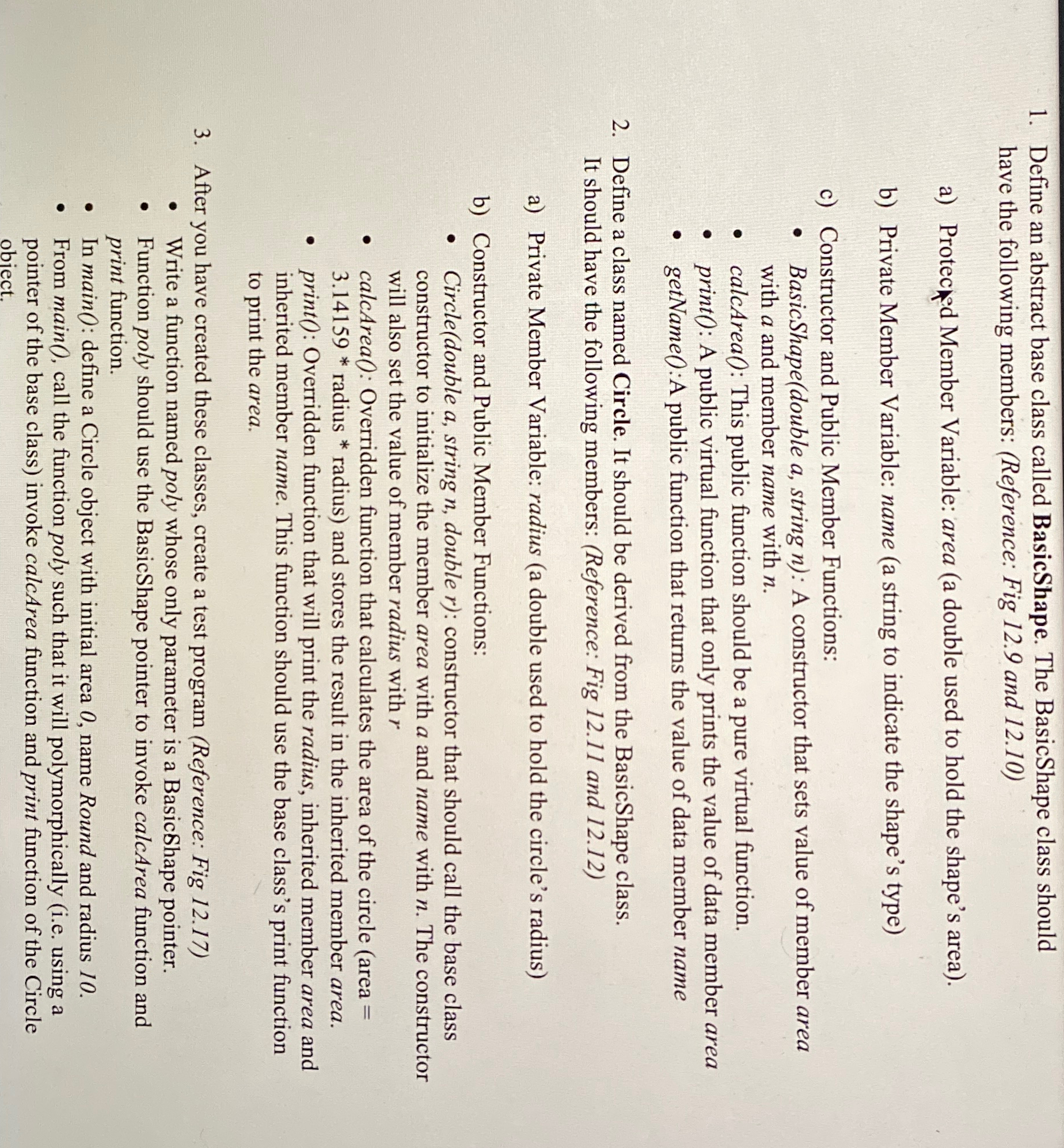 Define an abstract base class called BasicShape.