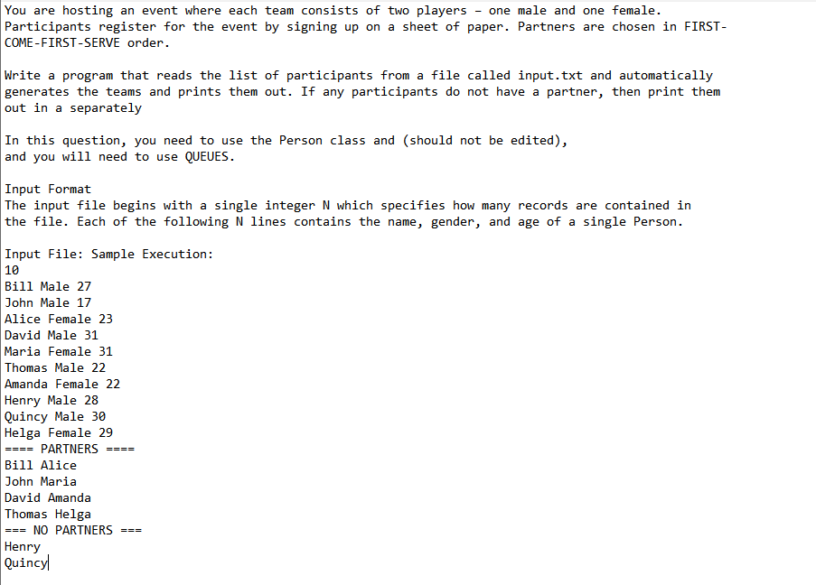 You are hosting an event where each team consists
