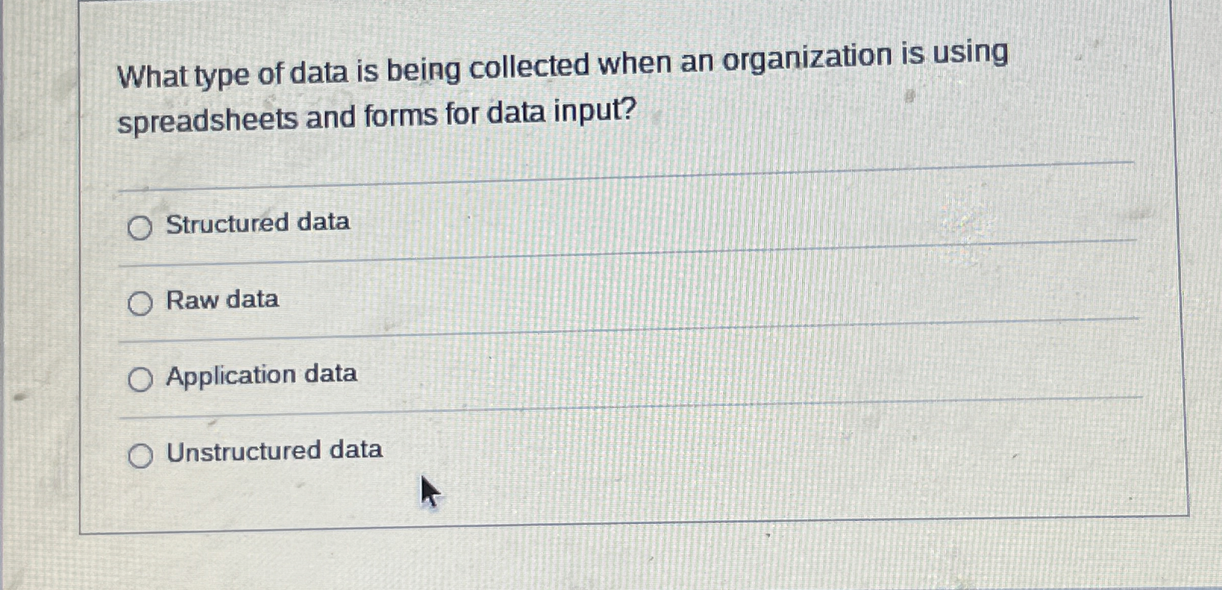 What type of data is being collected when an
