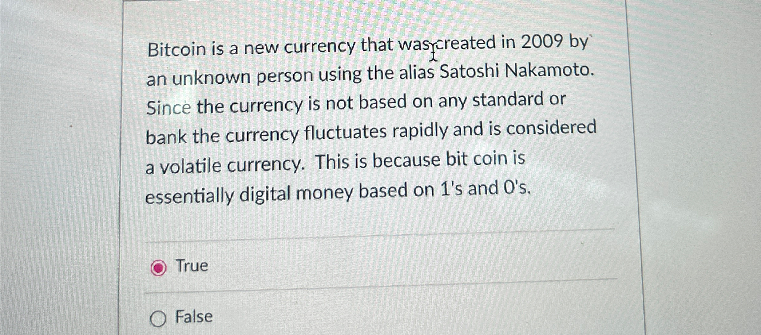 Bitcoin is a new currency that wascreated in 2 0