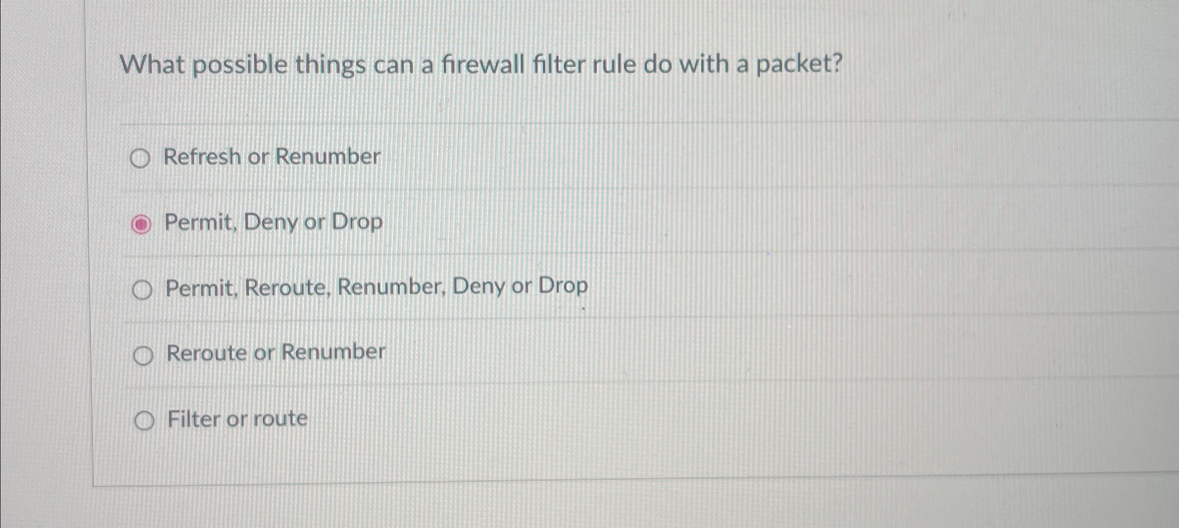 What possible things can a firewall filter rule