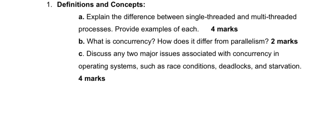 Definitions and Concepts: a . Explain the