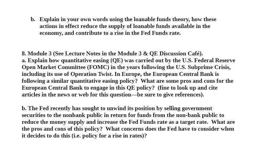 b. Explain in your own words using the loanable