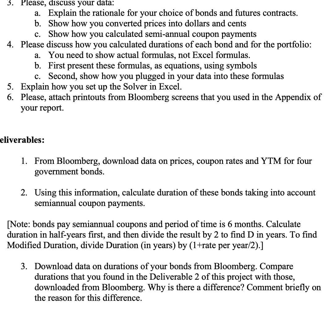 Please solve. Use random 4 government bonds and