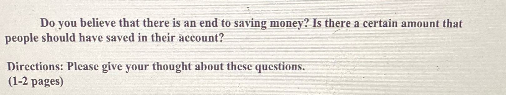 Kindly answer the question Do you believe that