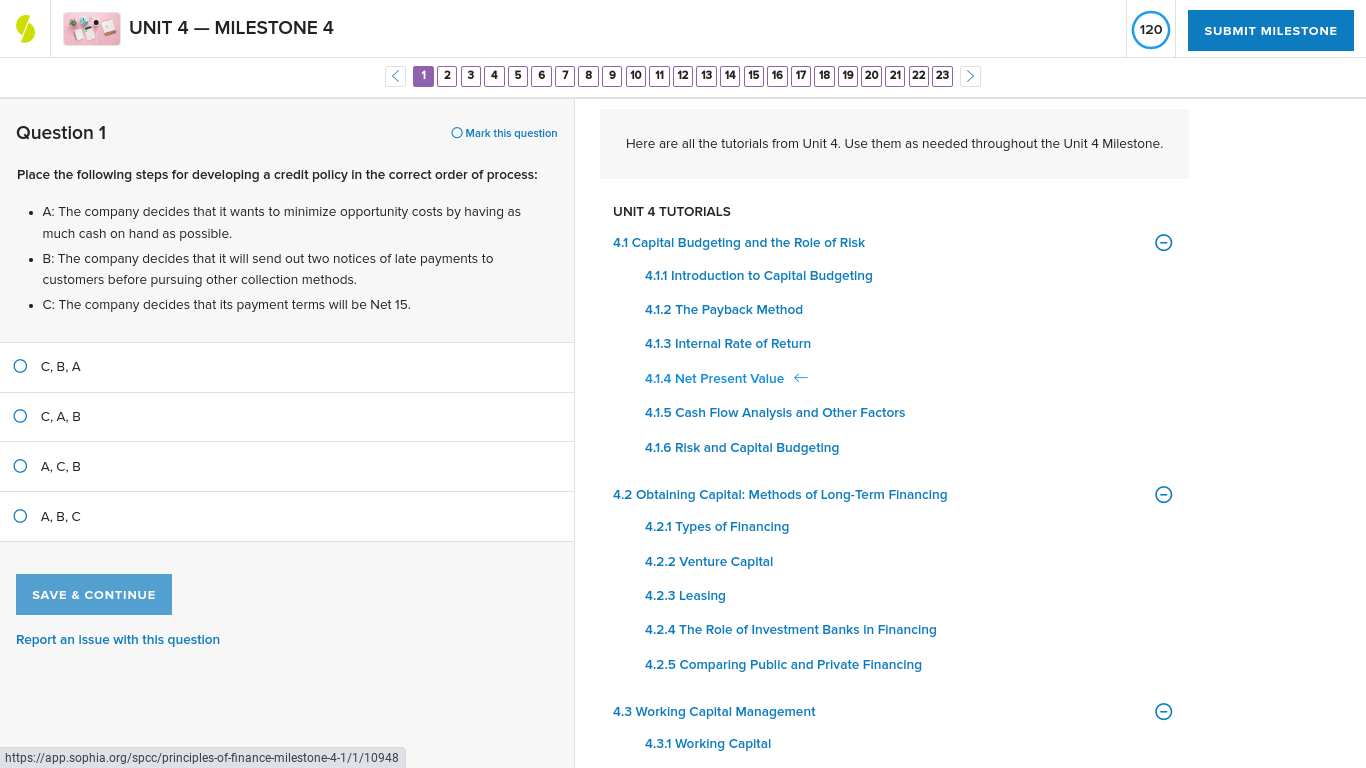 UNIT 4 - MILESTONE 4 120 SUBMIT MILESTONE < 1 2 3