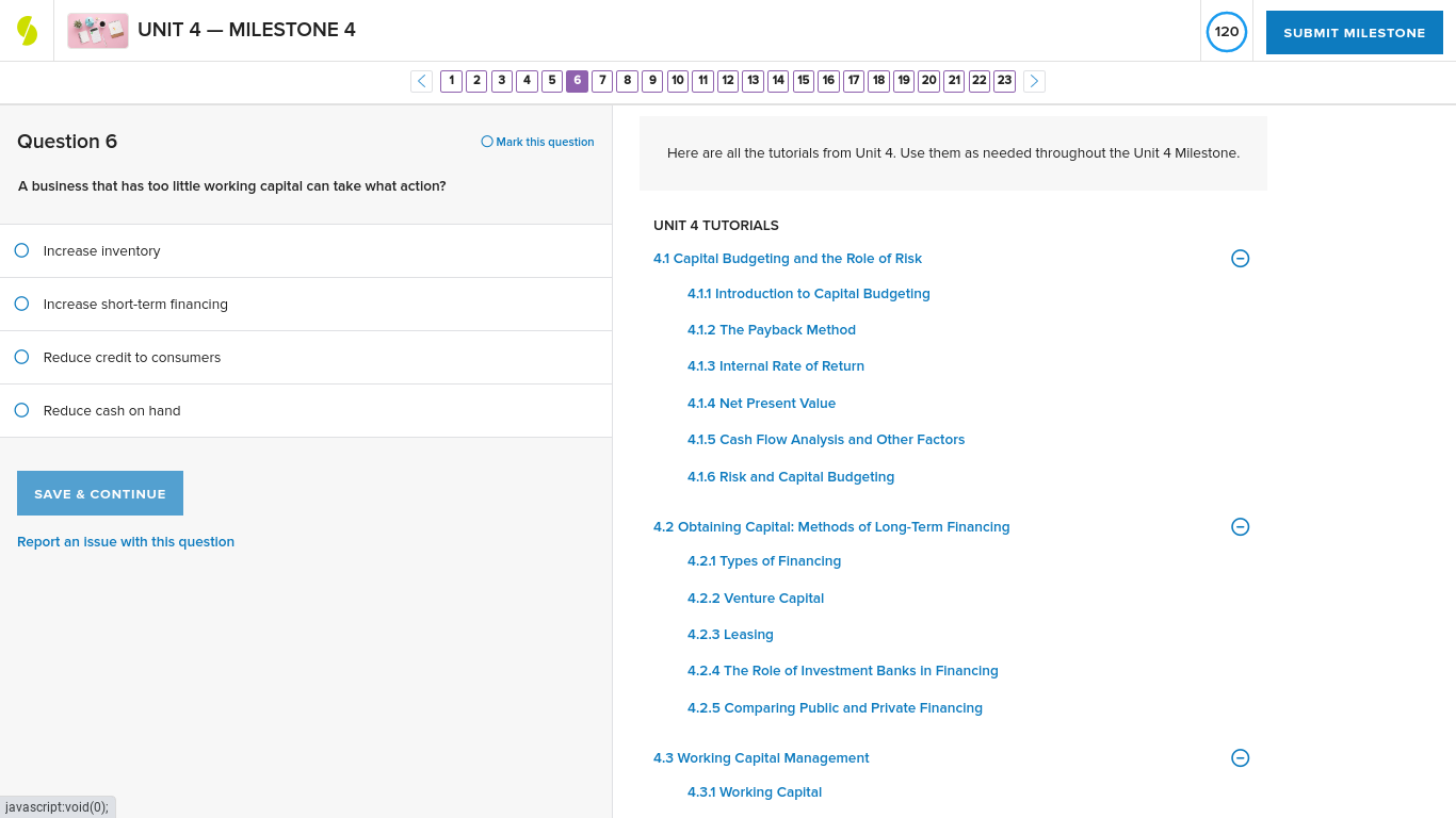 UNIT 4 - MILESTONE 4 120 SUBMIT MILESTONE < 1 2 3