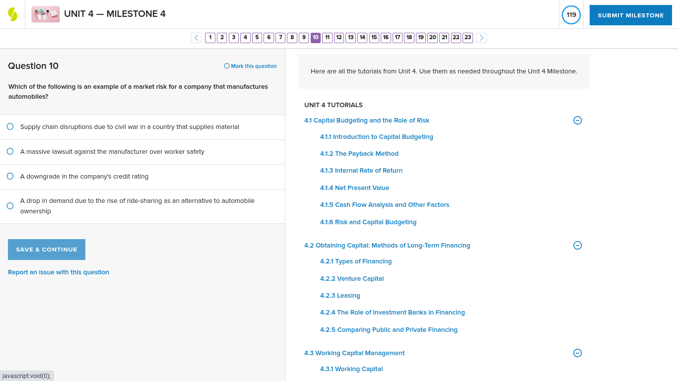 UNIT 4 - MILESTONE 4 120 SUBMIT MILESTONE < 1 2 3