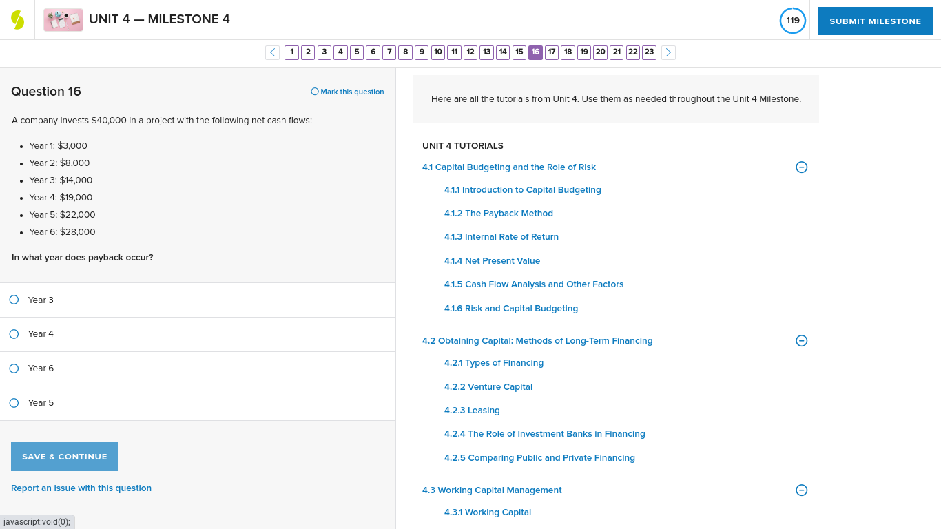 UNIT 4 - MILESTONE 4 120 SUBMIT MILESTONE < 1 2 3