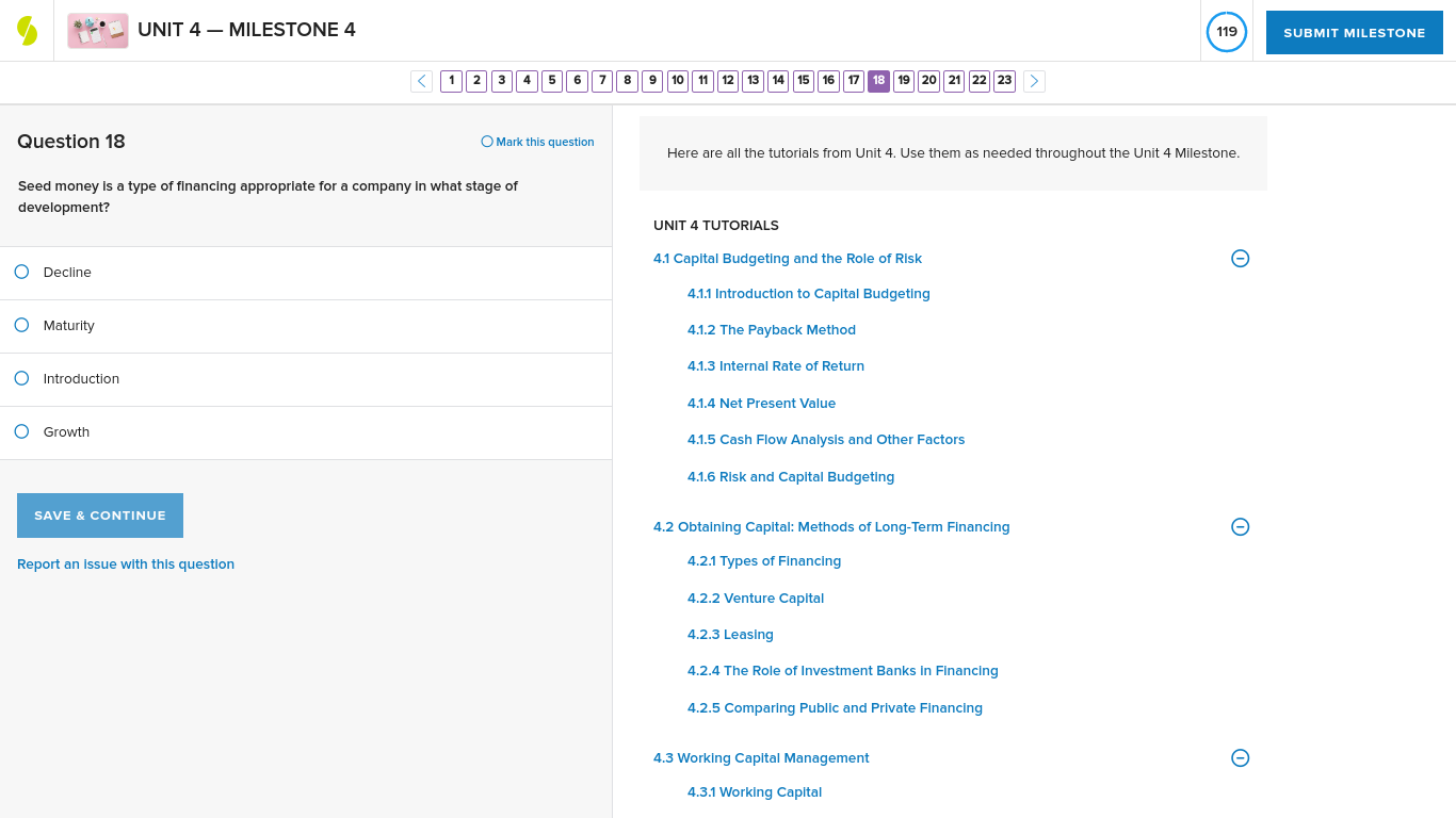 UNIT 4 - MILESTONE 4 120 SUBMIT MILESTONE < 1 2 3