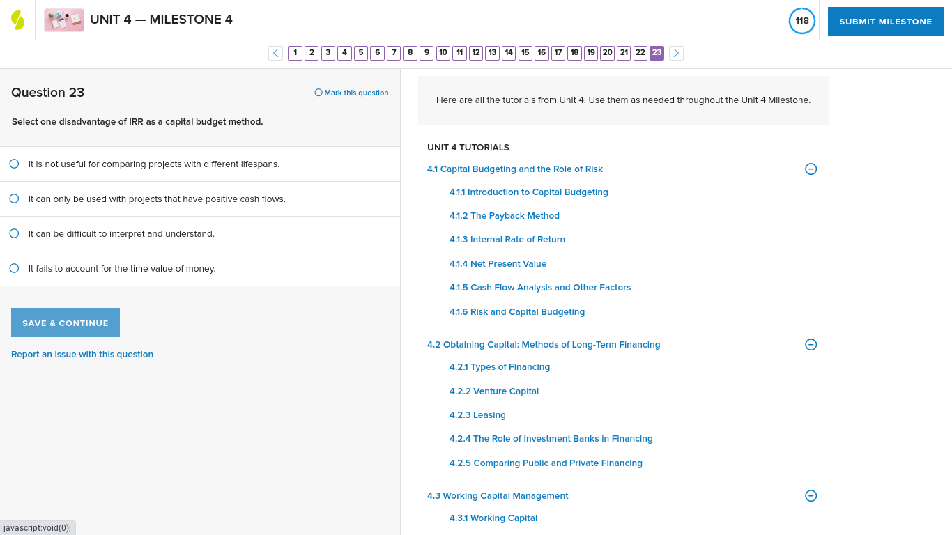 UNIT 4 - MILESTONE 4 120 SUBMIT MILESTONE < 1 2 3