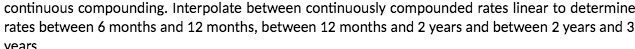 continuous compounding. Interpolate between