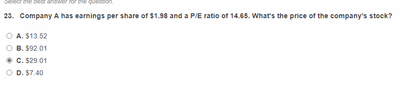 Select the best answer for the question. 23.