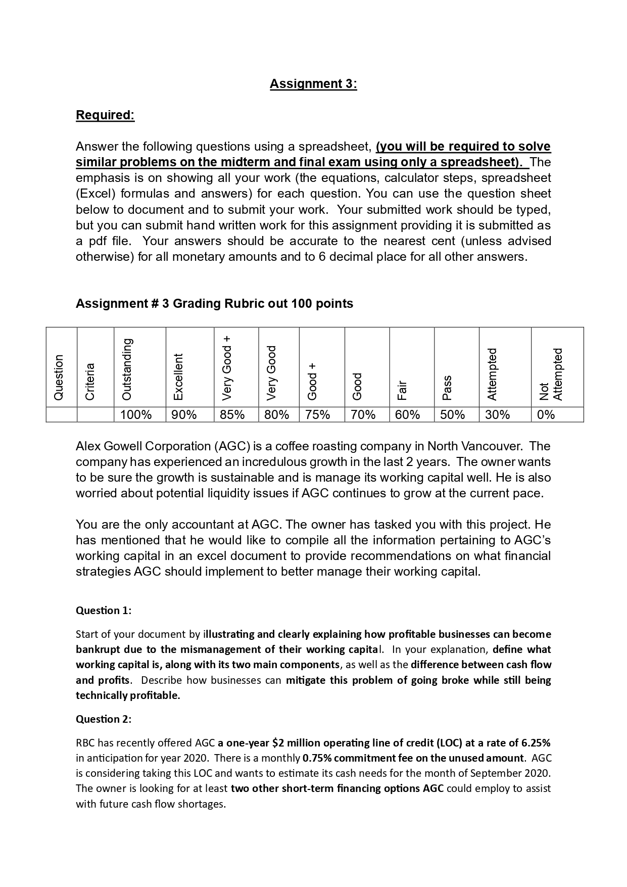 Assignment 3: Reguired: Answer the following