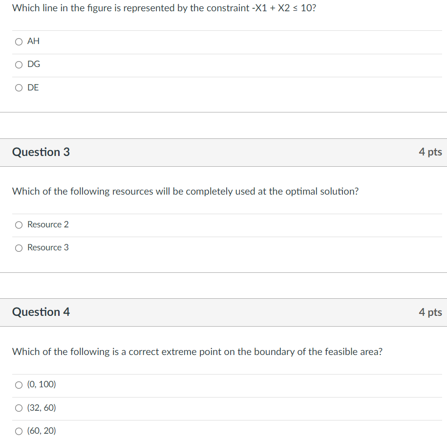Question 1 4 pts Use the following problem