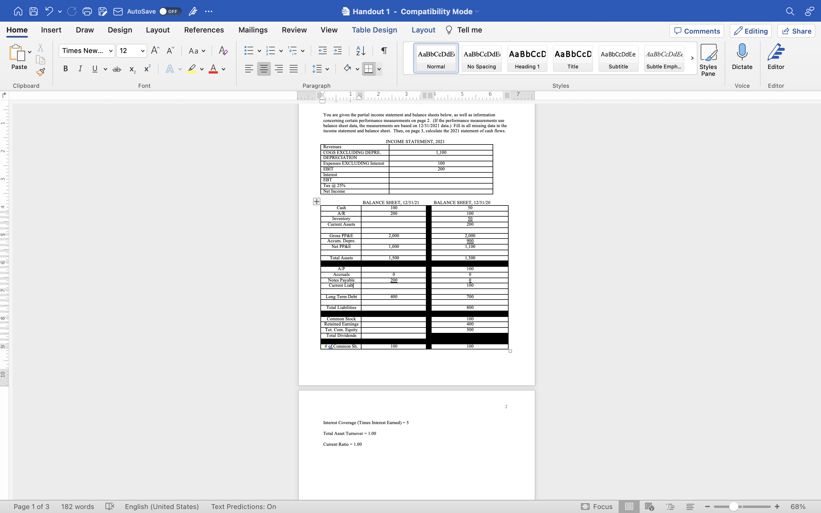 A A ? C P AutoSave OFF . .. Handout 1 -