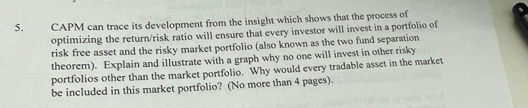 H5. 5. CAPM can trace its development from the