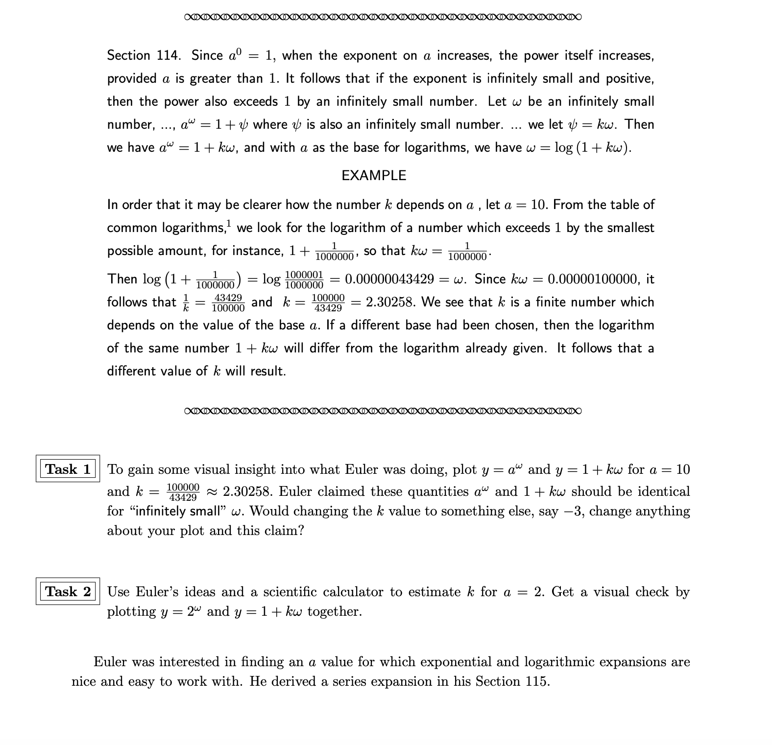 I JUST NEED TASK 4: Euler's Rediscovery of e