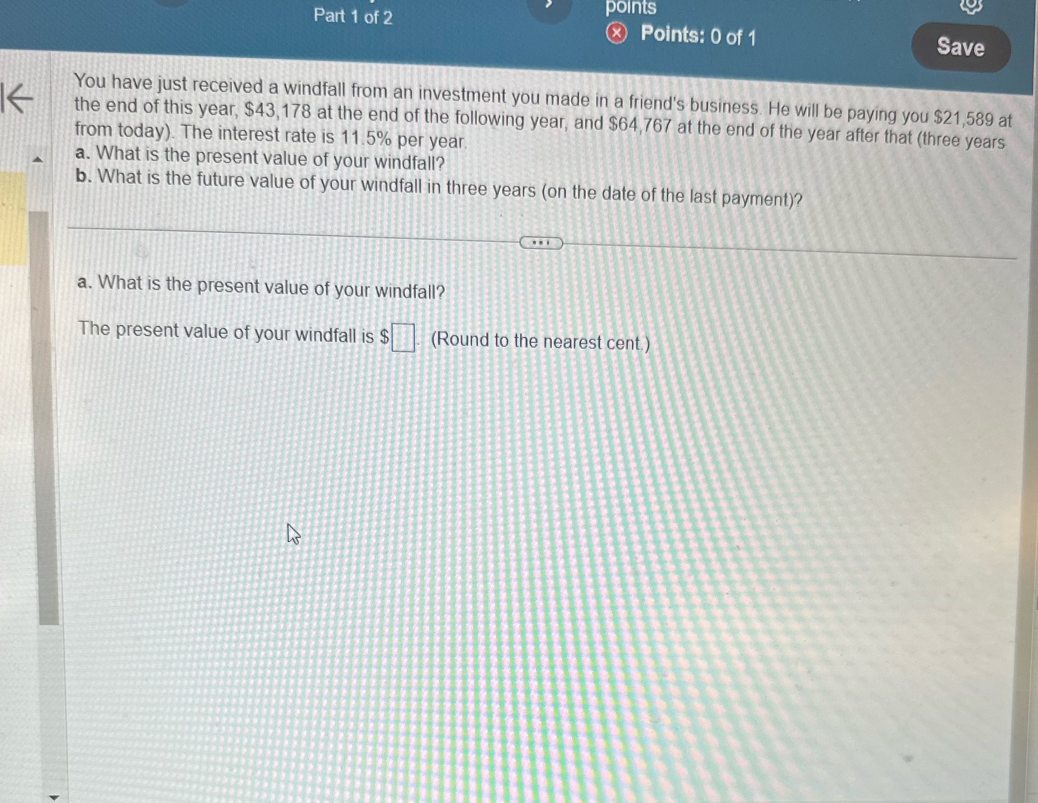 What is the present value?What is the value in 3