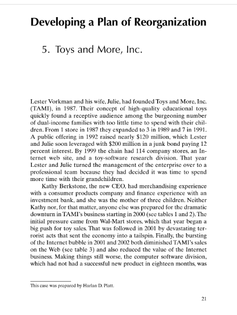 Toys and More, Inc. 23 performed a four-wall