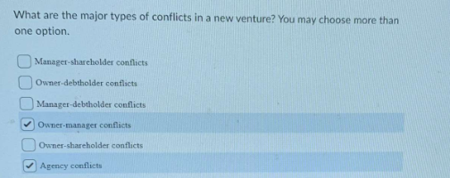 Which statement is NOT correct? O One option to