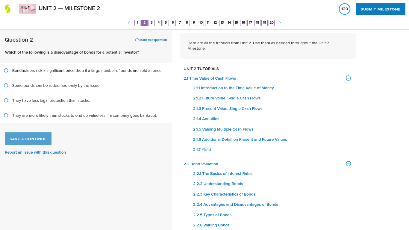 UNIT 2 - MILESTONE 2 120 SUBMIT MILESTONE < 1 2 3