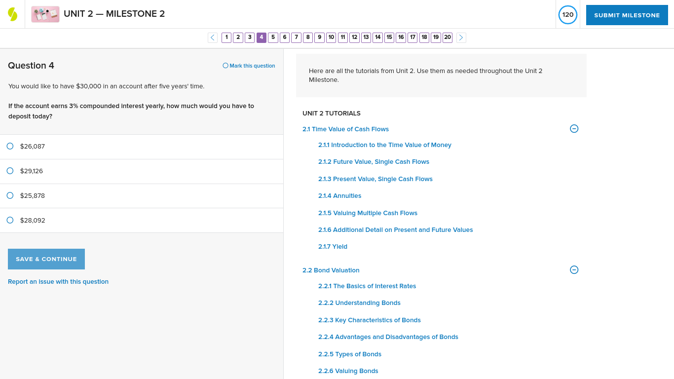 UNIT 2 - MILESTONE 2 120 SUBMIT MILESTONE < 1 2 3