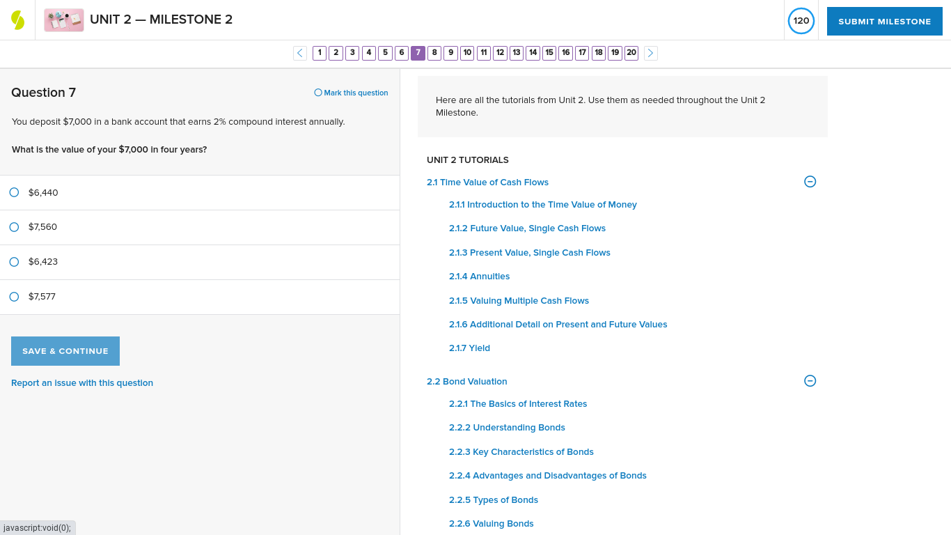UNIT 2 - MILESTONE 2 120 SUBMIT MILESTONE < 1 2 3