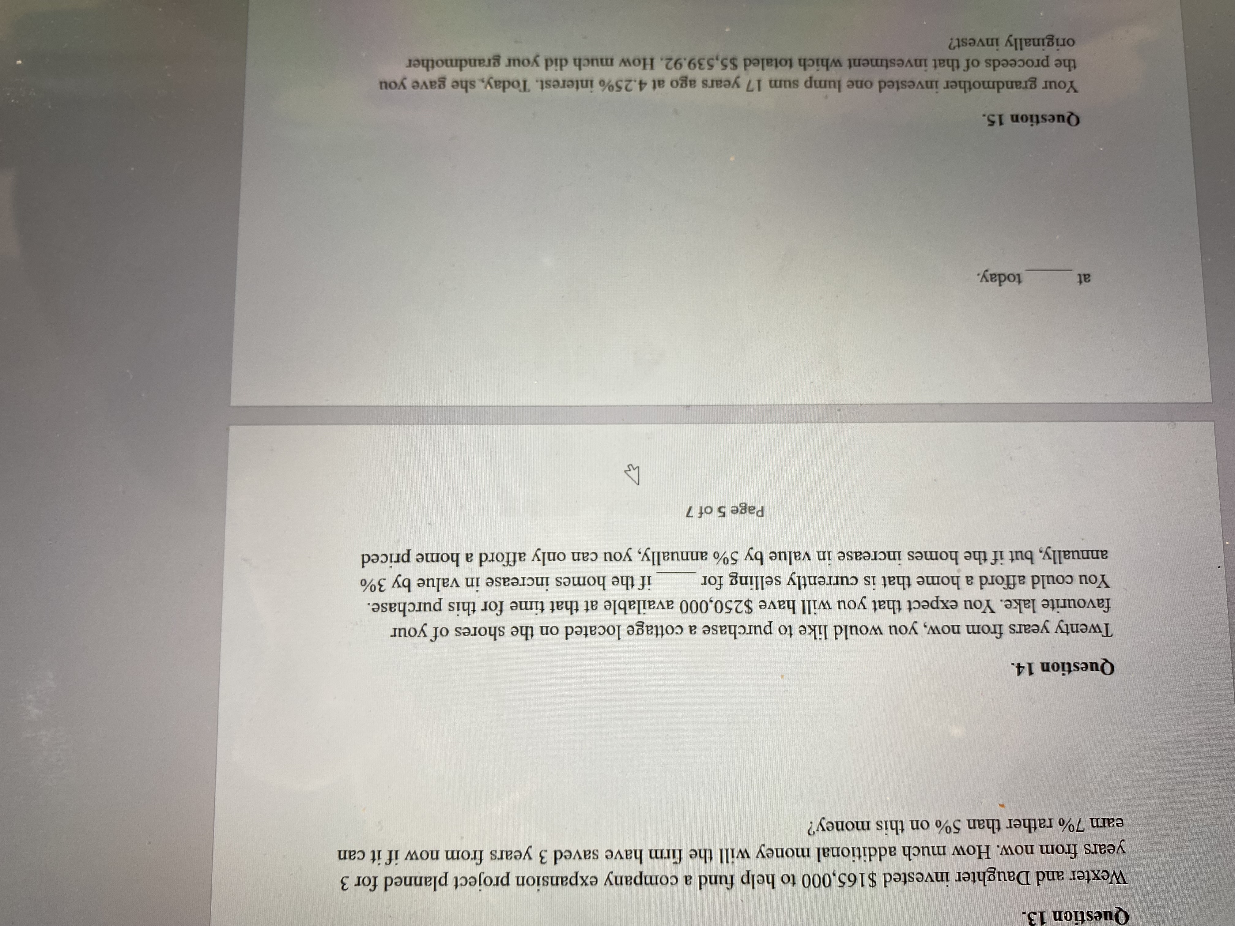 Question 10. Given the following information: