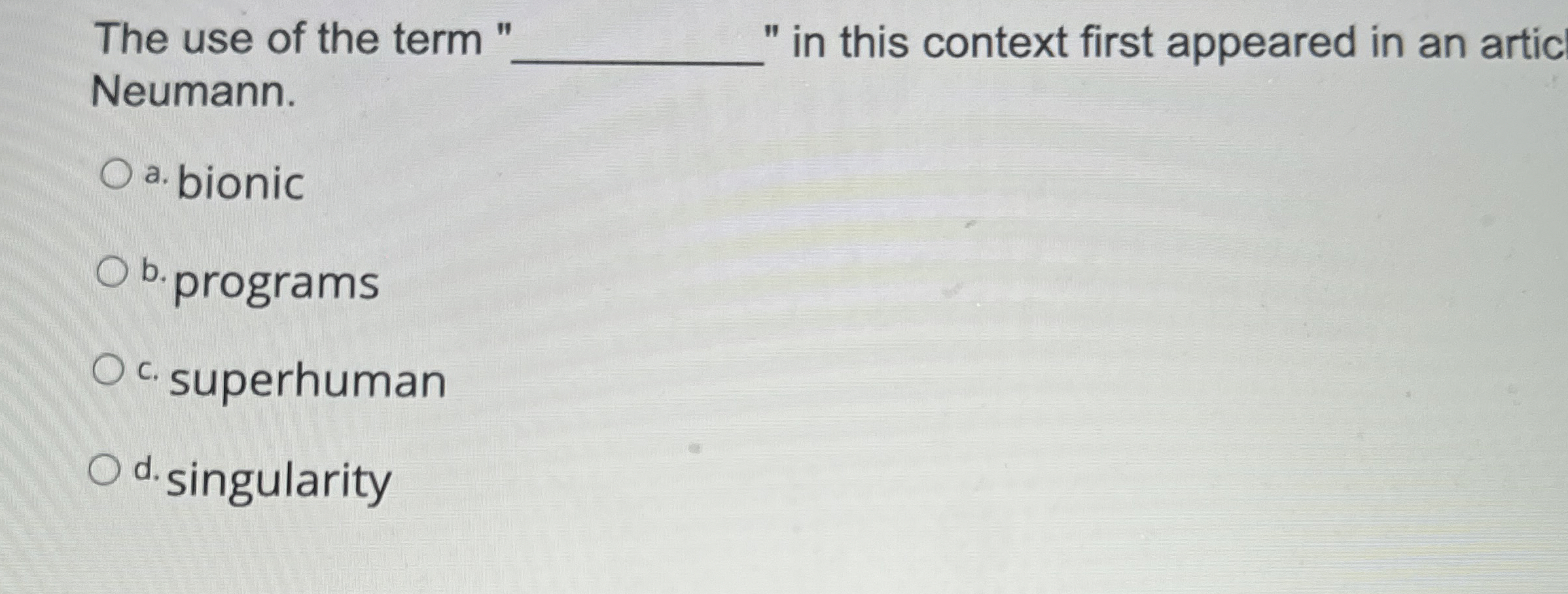 The use of the term " in this context first