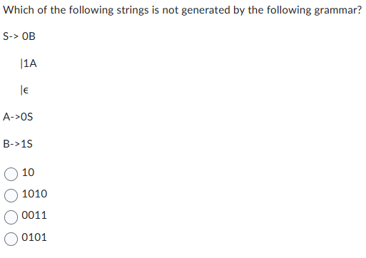 Which of the following strings is not generated