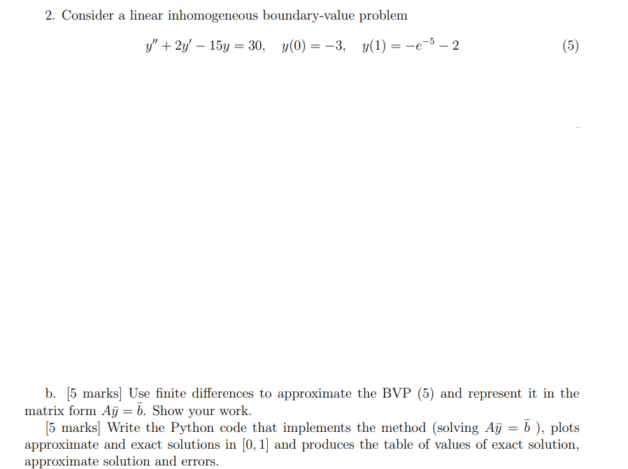 2 . Consider a linear inhomogeneous boundary -