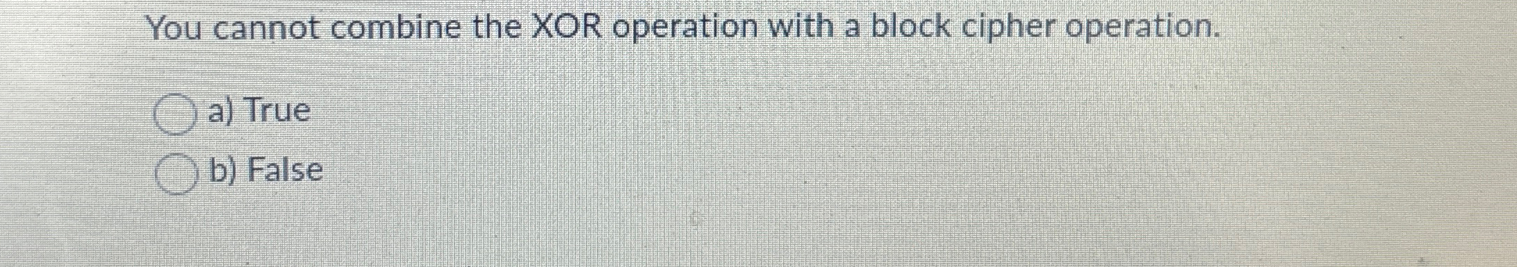 You cannot combine the XOR operation with a block