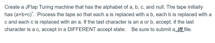 Create a JFlap Turing machine that has the