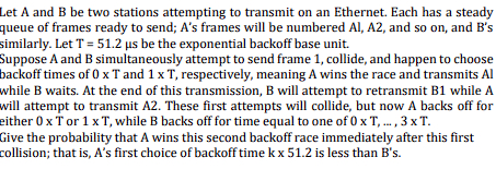 Let A and B be two stations attempting to