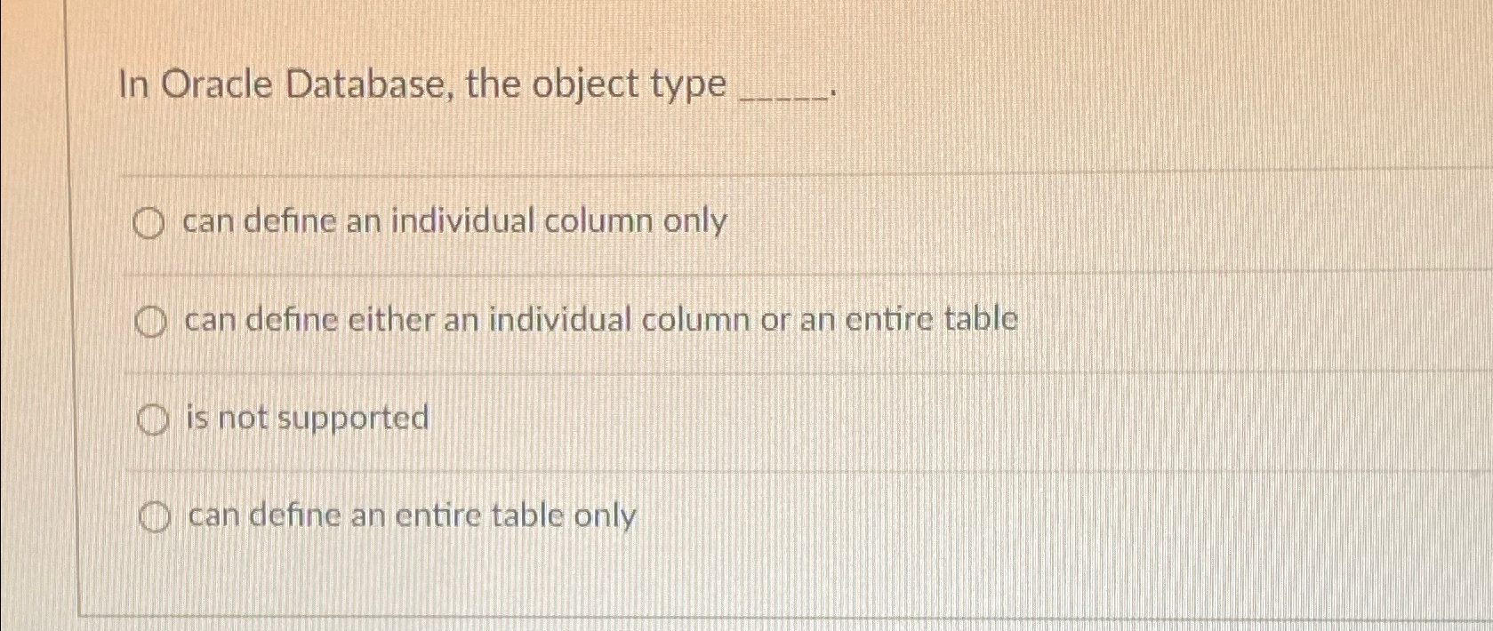 In Oracle Database, the object type q , can