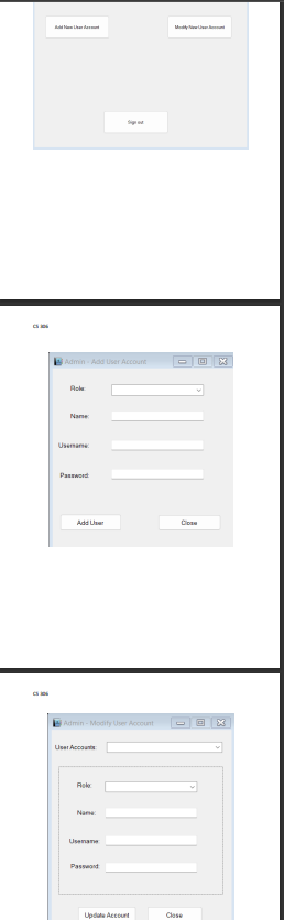 Lab # 3 - Admin Home, Admin Add User Account and