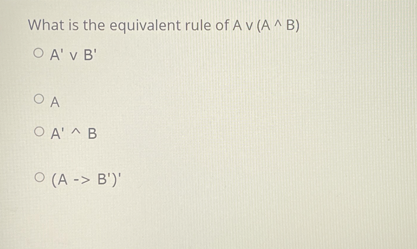 What is the equivalent rule of Avv ( A ? ? B ) A