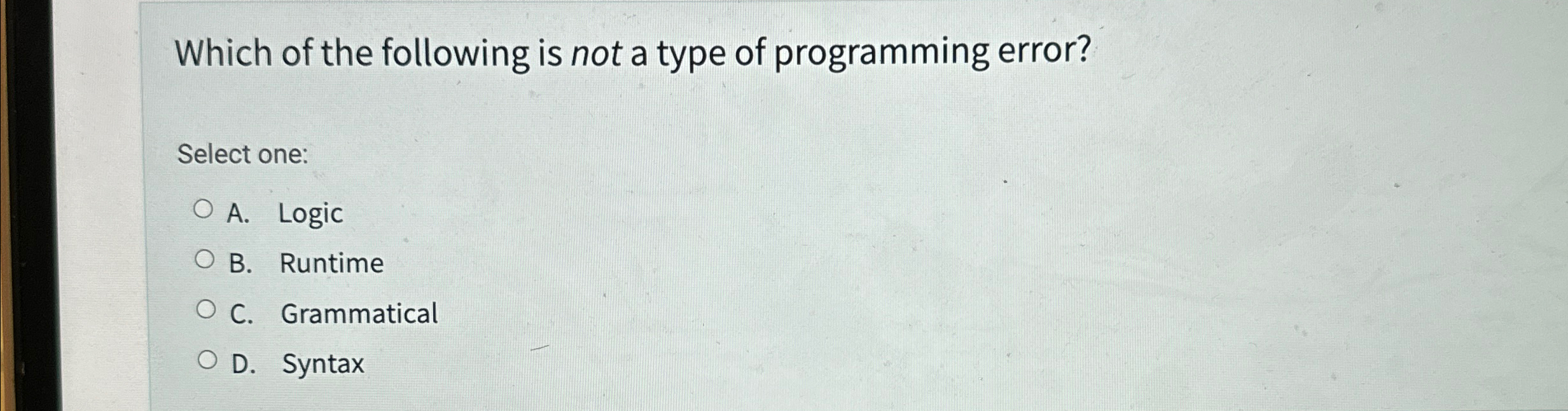 Which of the following is not a type of