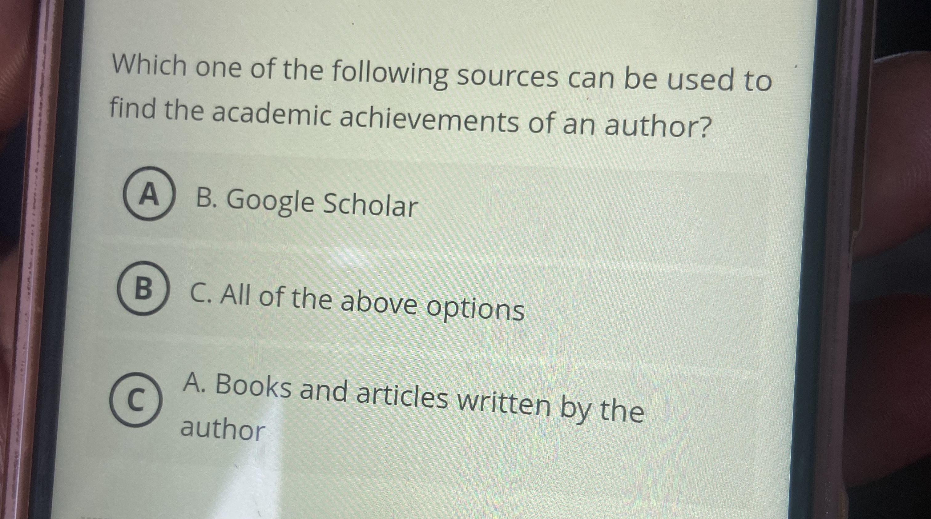 Which one of the following sources can be used to