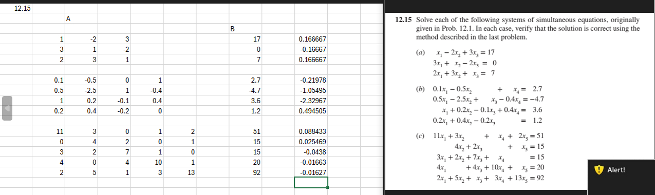 In Excel 1 2 . 1 5 Solve each of the following