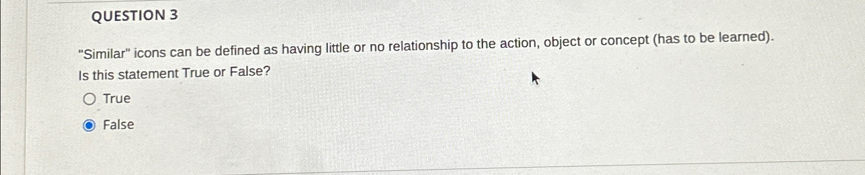 QUESTION 3 "Similar" icons can be defined as