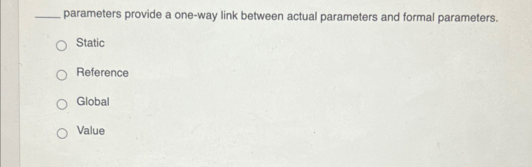 parameters provide a one - way link between