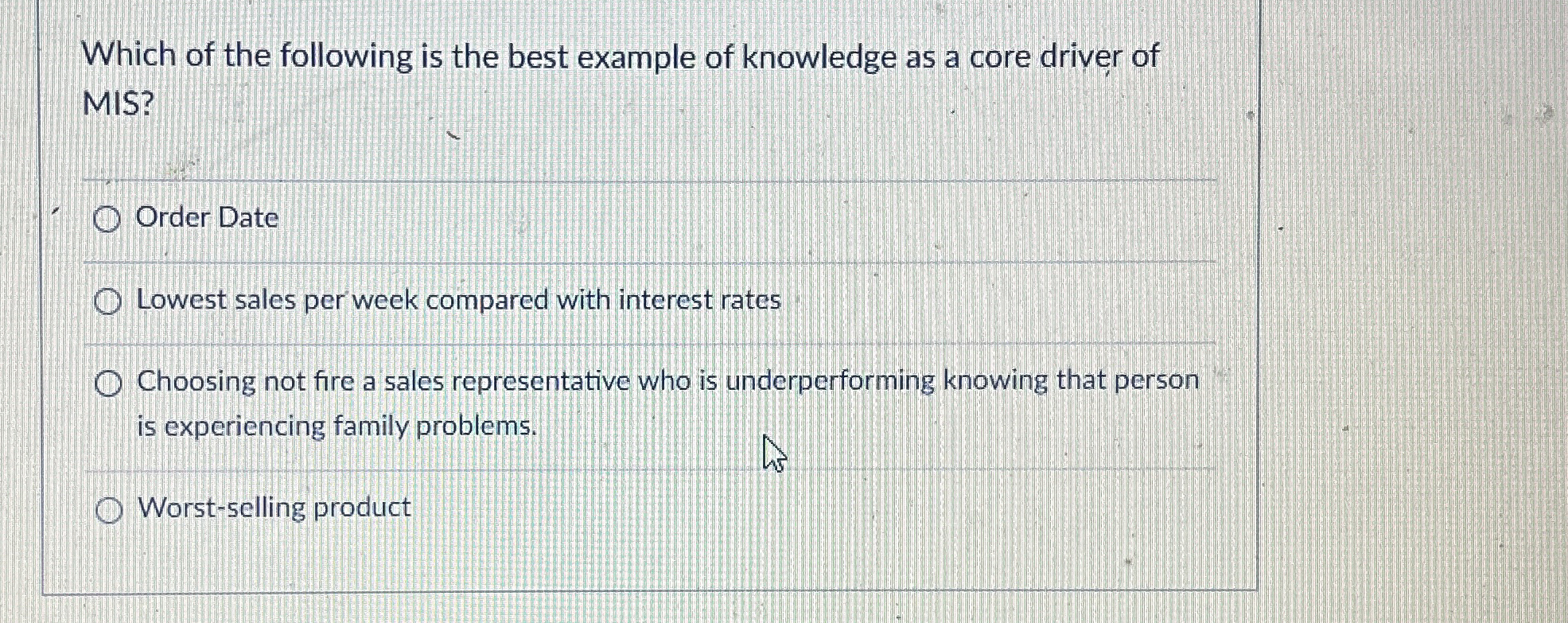 Which of the following is the best example of