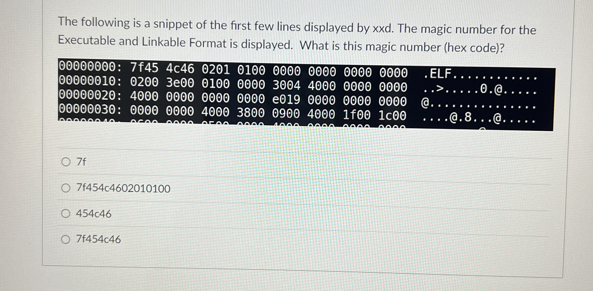 The following is a snippet of the first few lines