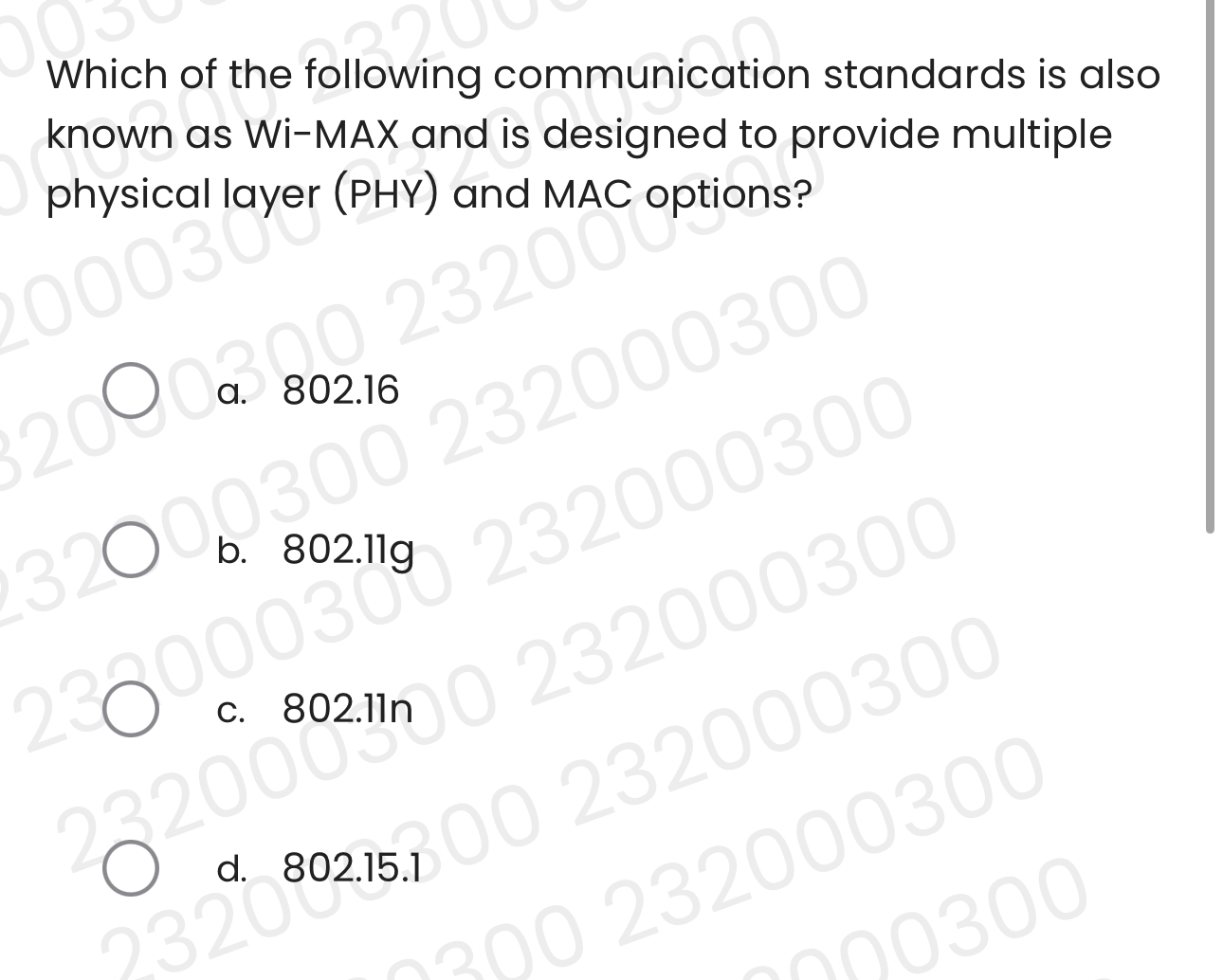 Which of the following communication standards is